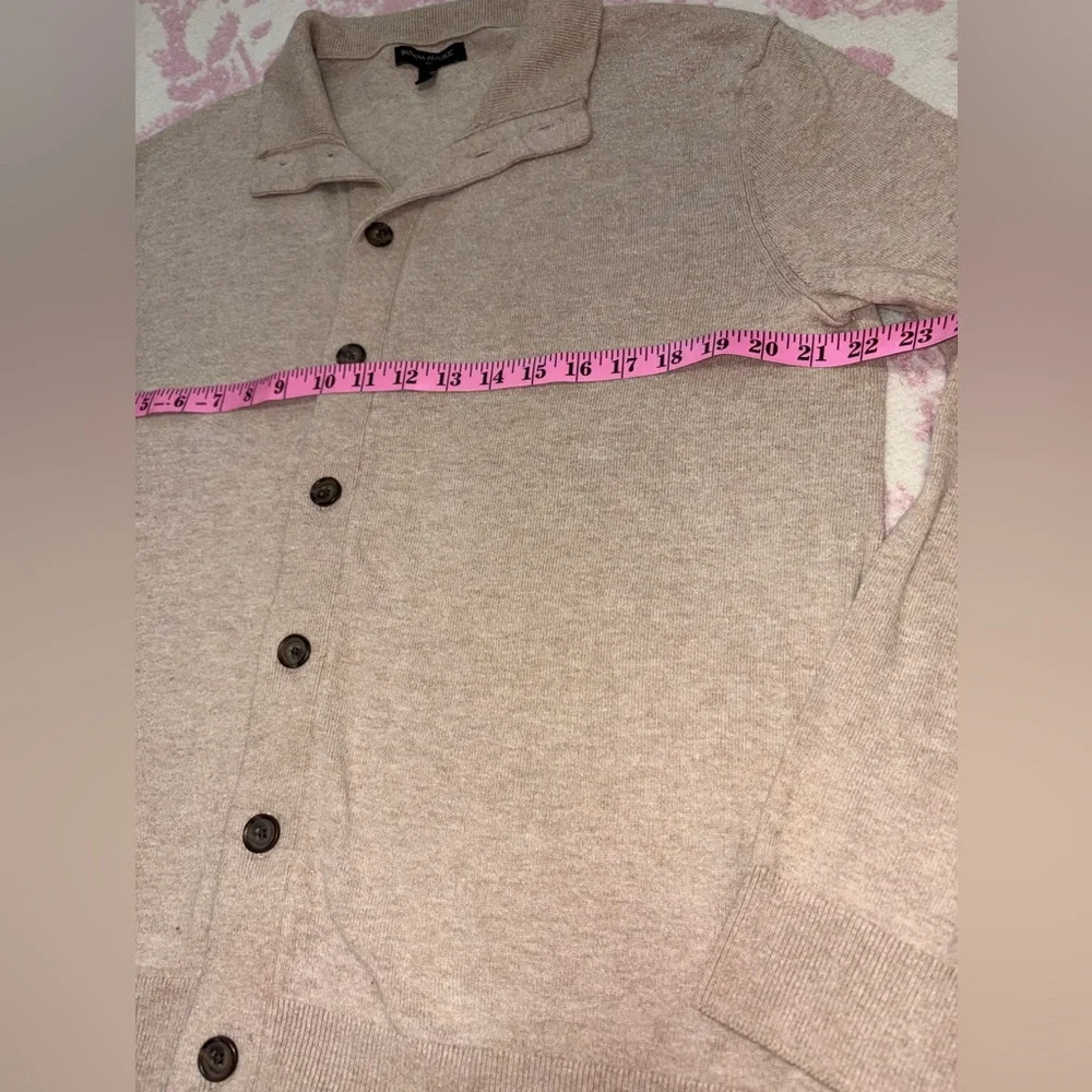 Banana Republic Cotton & Wool Blend Beige Collar Button Up Cardigan Men’s L